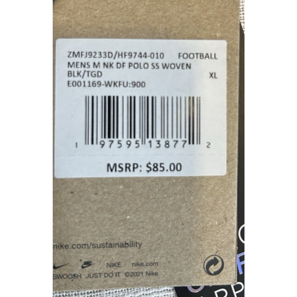 New Nike Dri Fit Wake Forest Men's Polo Shirt Size XL Black Short Sleeve NWT - Picture 7 of 7